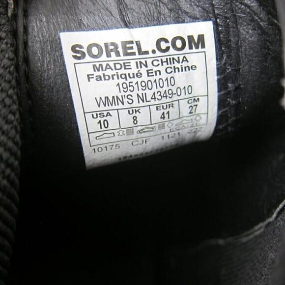 Sorel Womens 10 Black Leather Boots High Heel Chelsea Ankle Waterproof NEW - Picture 11 of 12